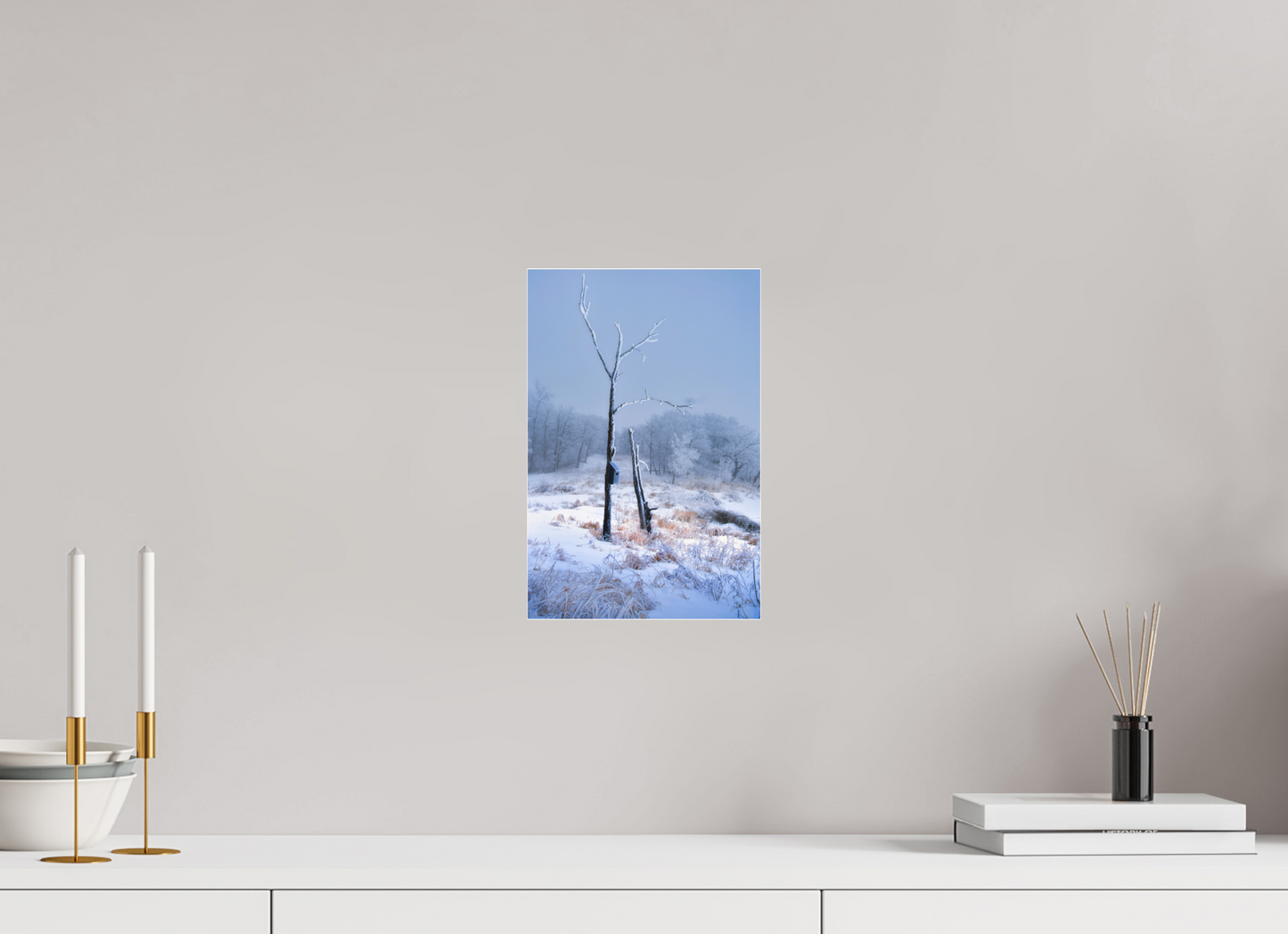 8 x 12″, Acrylic Glass. .16 thick Birds Nest in Winter 2