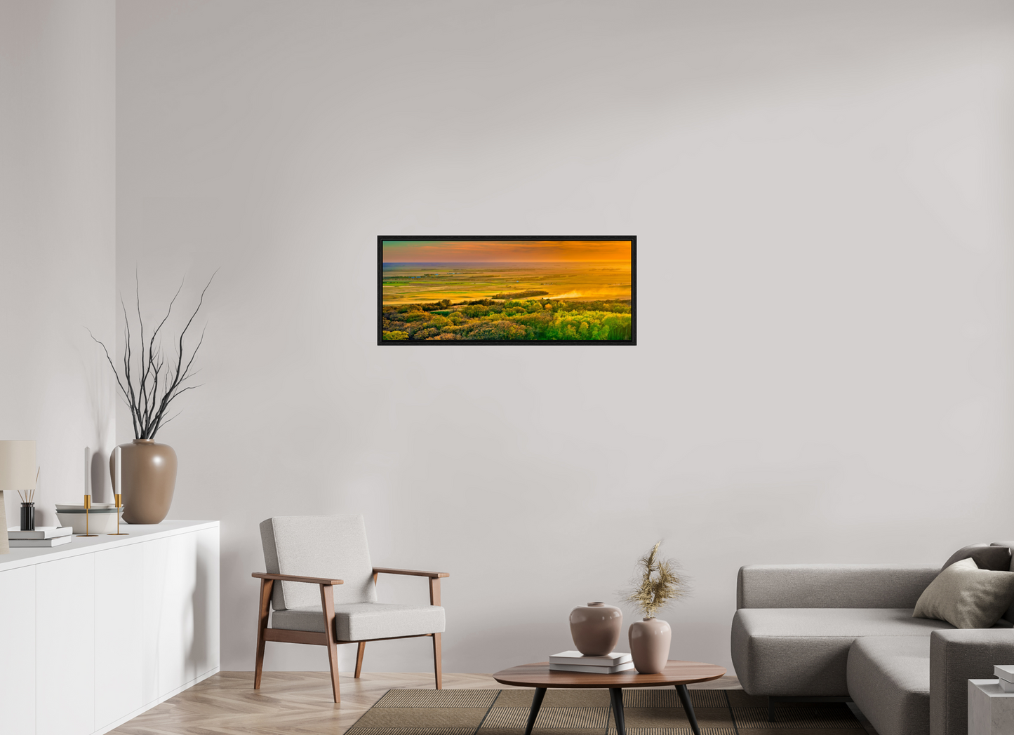 40 x 16″, Floater Frame Dakota Harvest