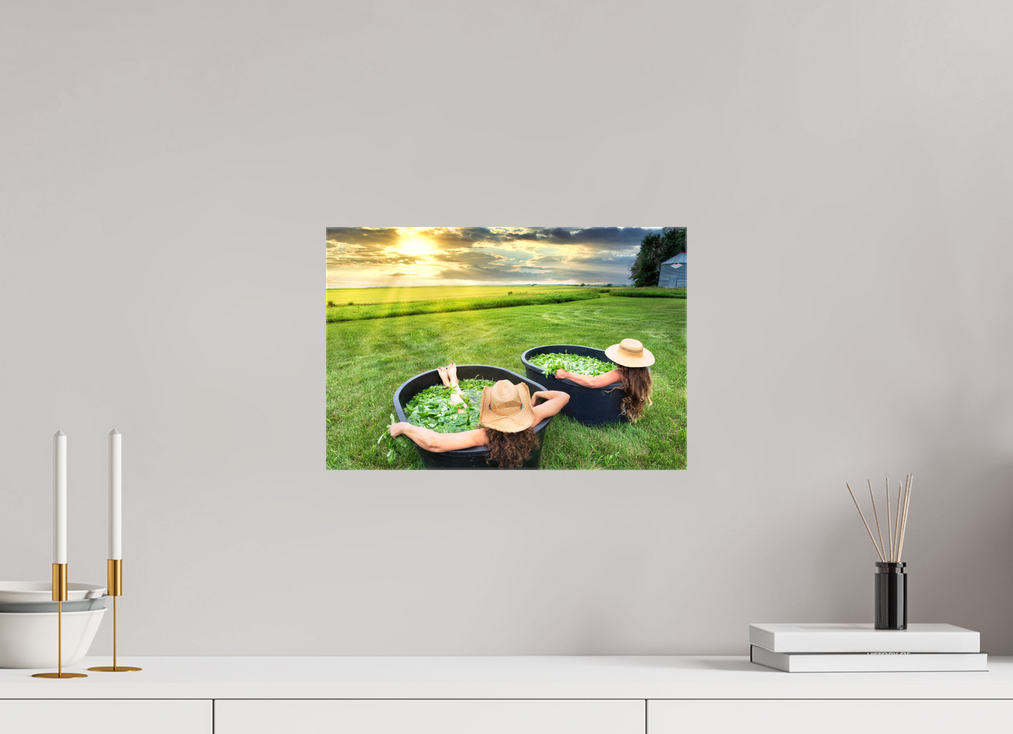 15 x 10″, Stretched Canvas Basil Bath 2