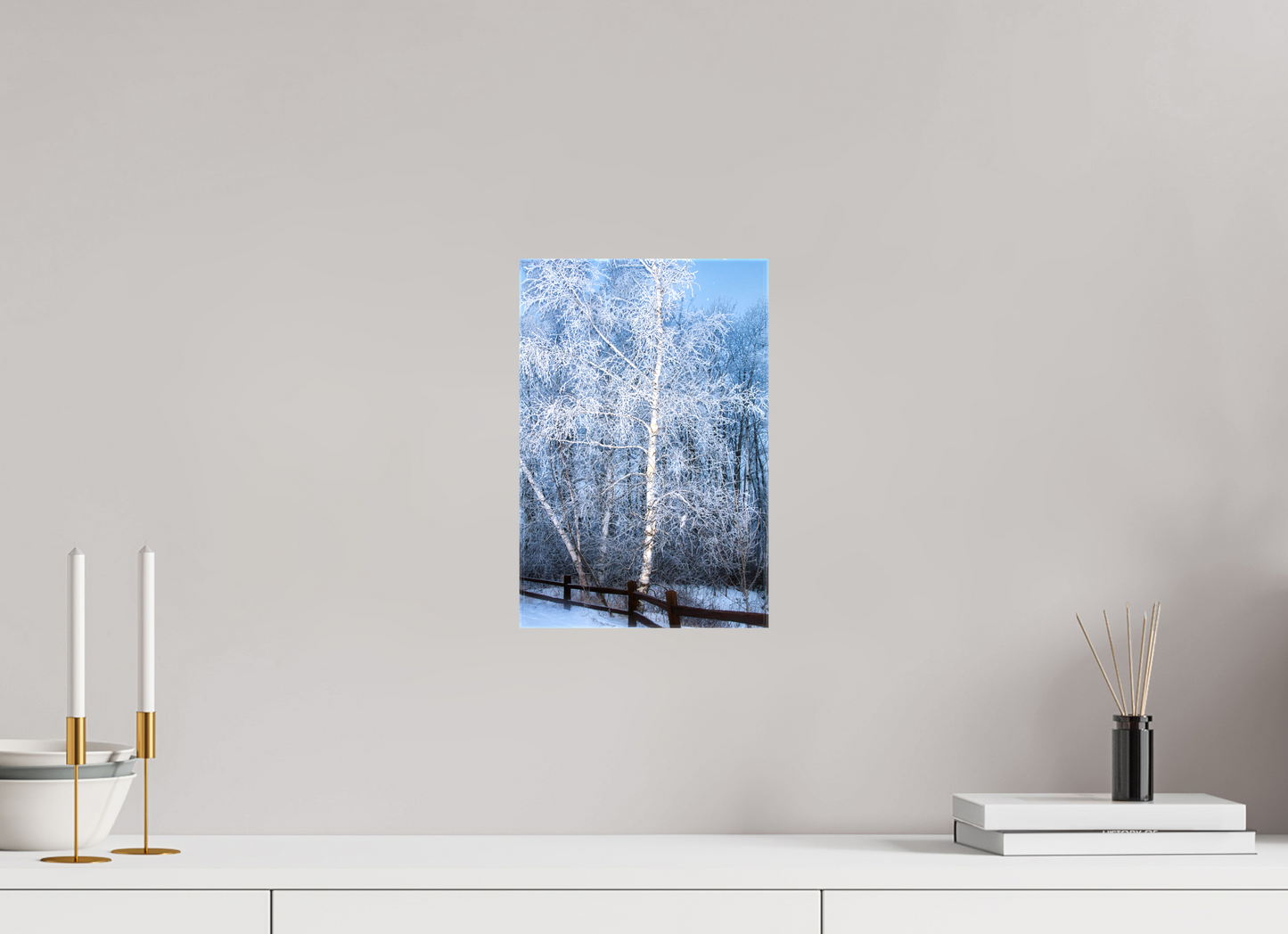 8 x 12″, Stretched Canvas Paper Birch in White