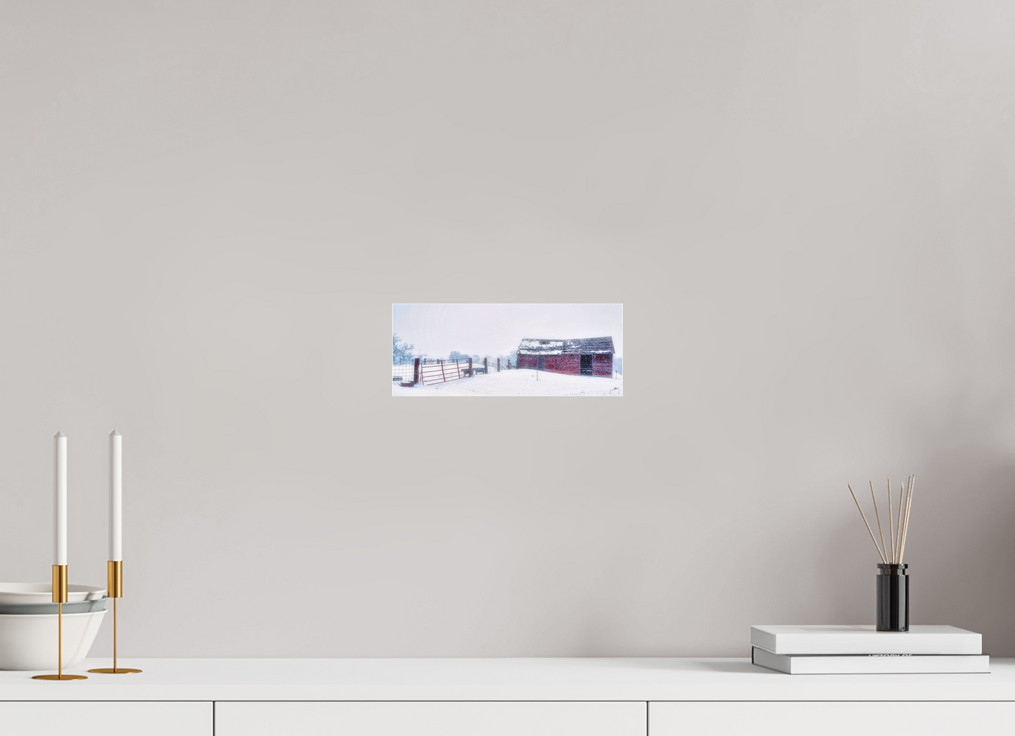 10 x 4″, Acrylic Glass. .16 thick Red on White