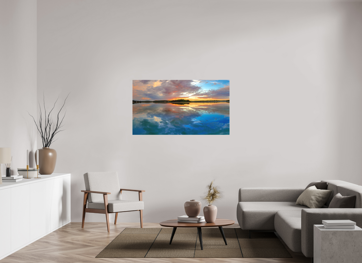 55 x 30.9″, Fine Textile Canvas Mirror Images