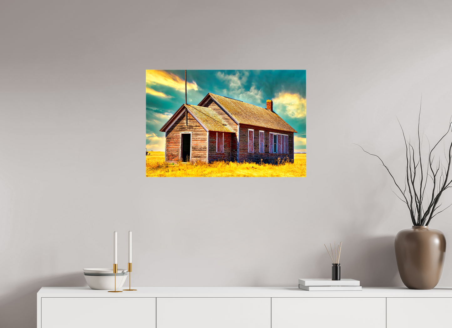30 x 20″, Stretched Canvas Little Red School House