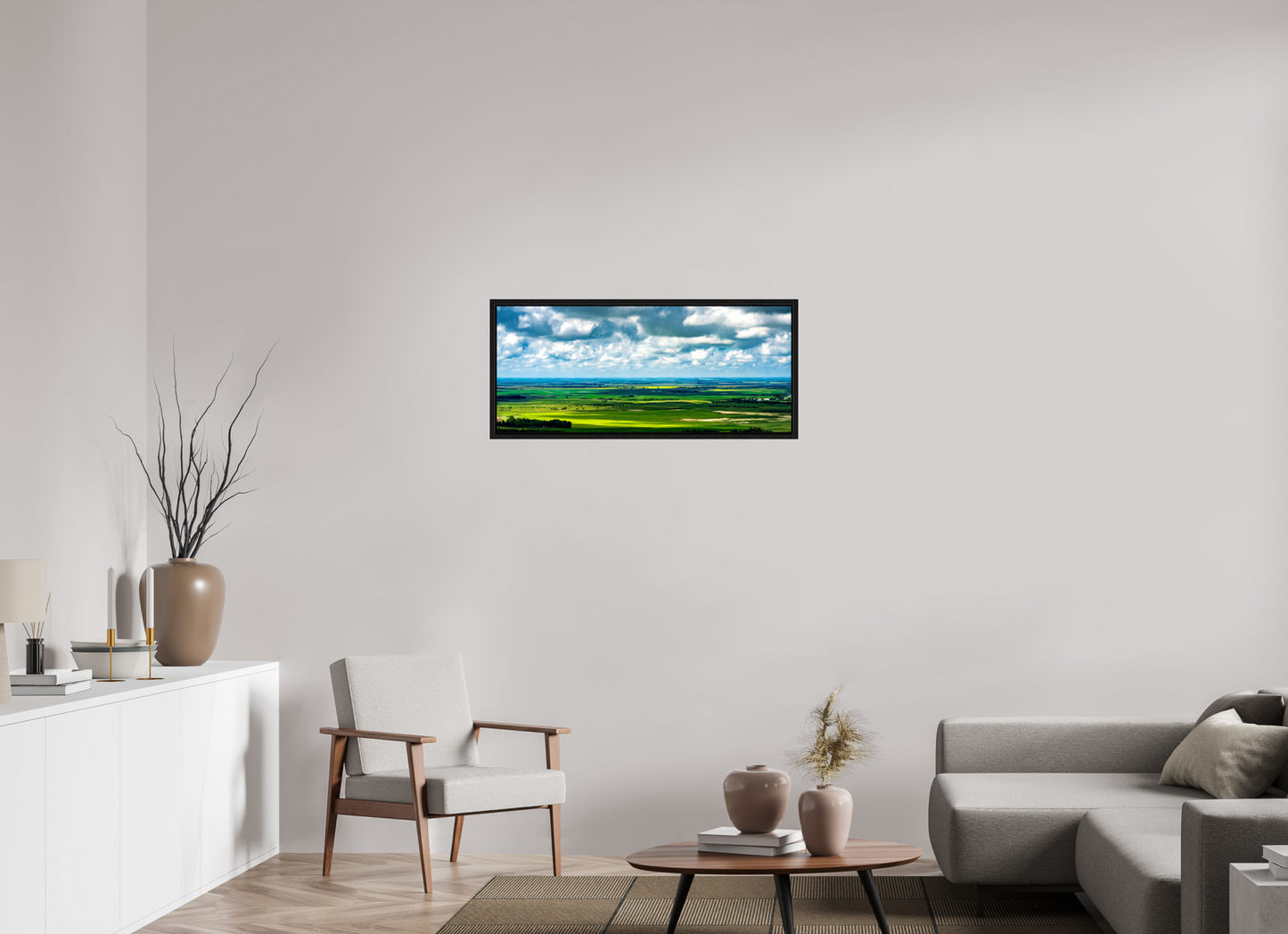 37.3 x 16″, Floater Frame Prairie Eden