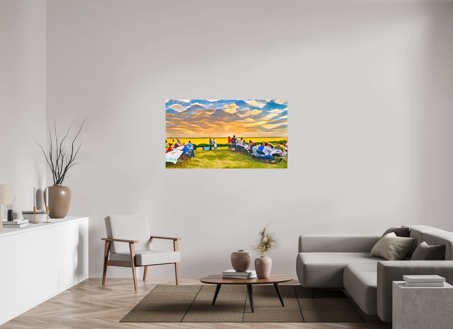 55 x 30.9″, Stretched Canvas Family Reunion