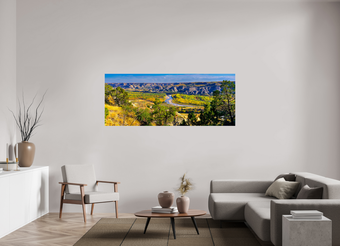 77.5 x 31″, Photo Print Under Acrylic Glass Little Missouri Metal Acrylic Glass