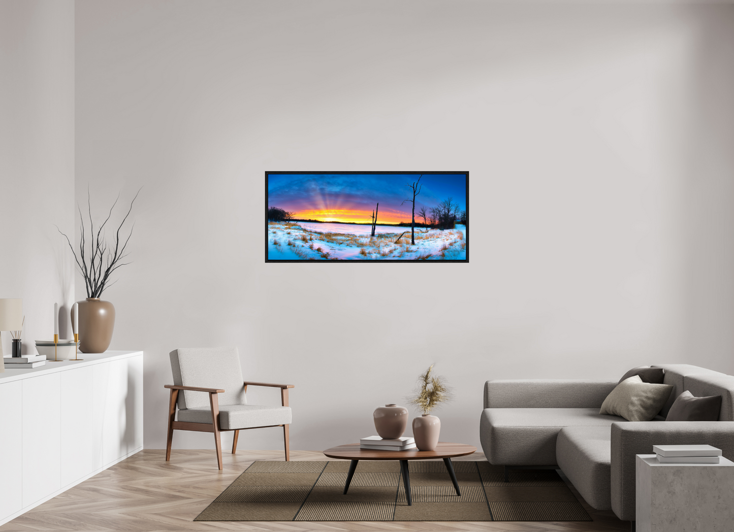 55.6 x 24″, Floater Frame Winters Walk