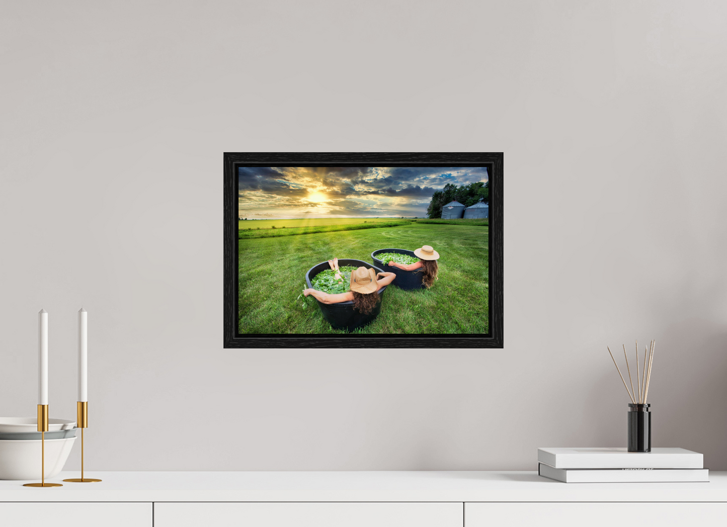 15 x 10″, Floater Frame Basil Bath 2