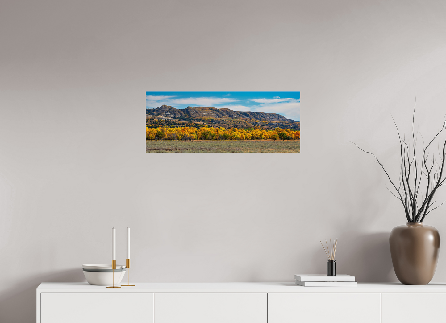 30 x 12″, Photo Print Under Acrylic Glass Badlands in Fall - Metal Acrylic Glass