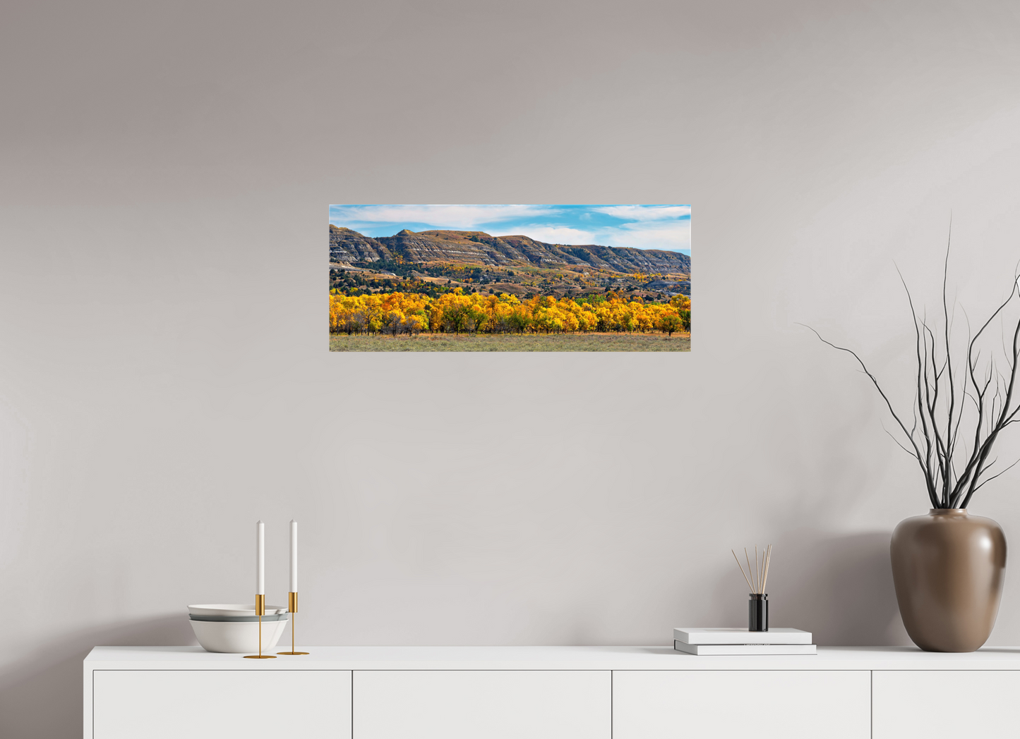 30 x 12″, Stretched Canvas Badlands in Fall