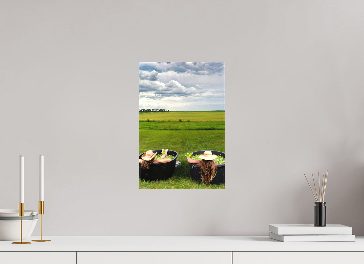 10 x 15″, Fine Textile Canvas Basil Bath