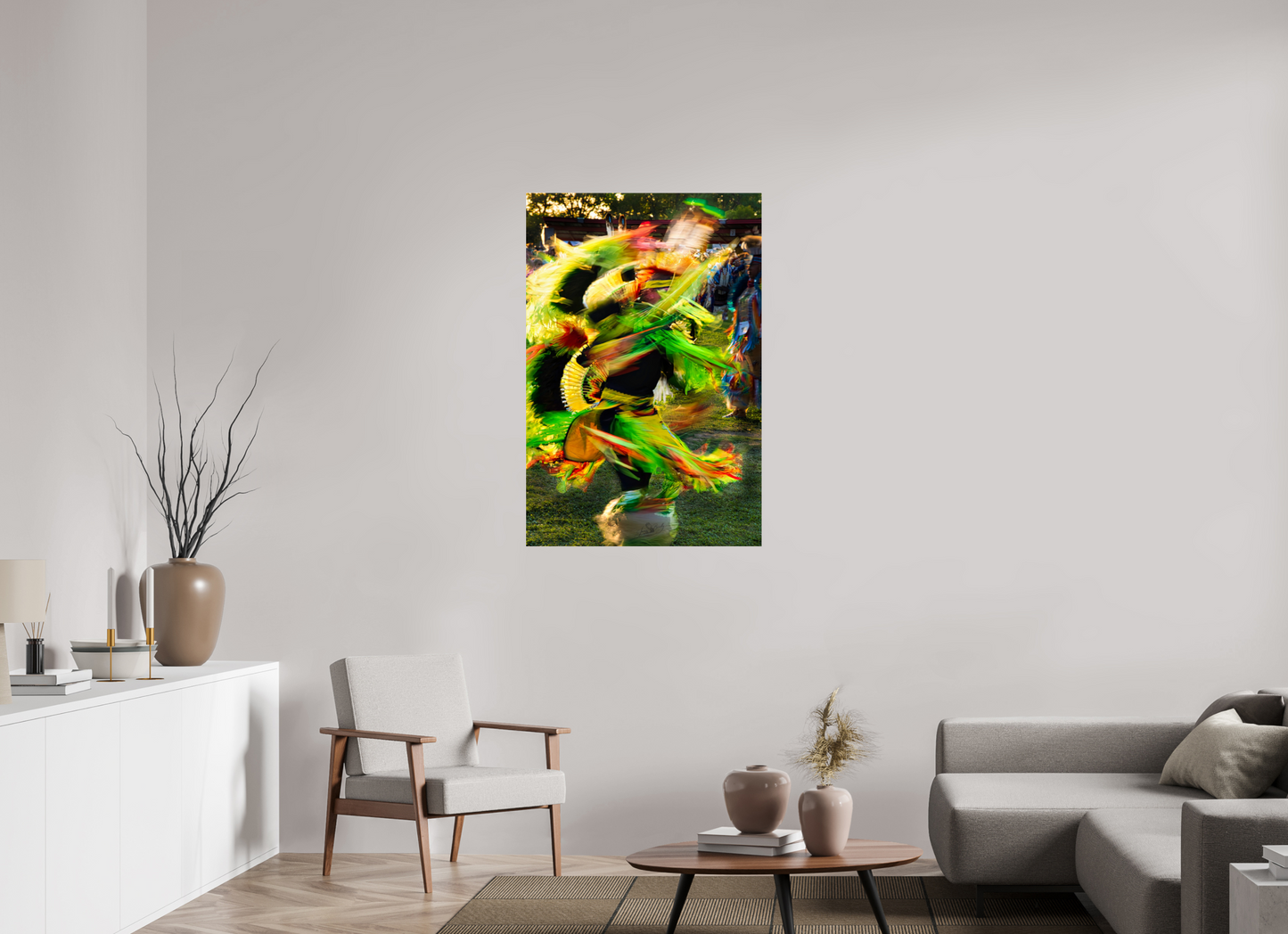 30 x 45″, Photo Print Under Acrylic Glass Powwow dance in motion 1 Metal Acrylic Glass