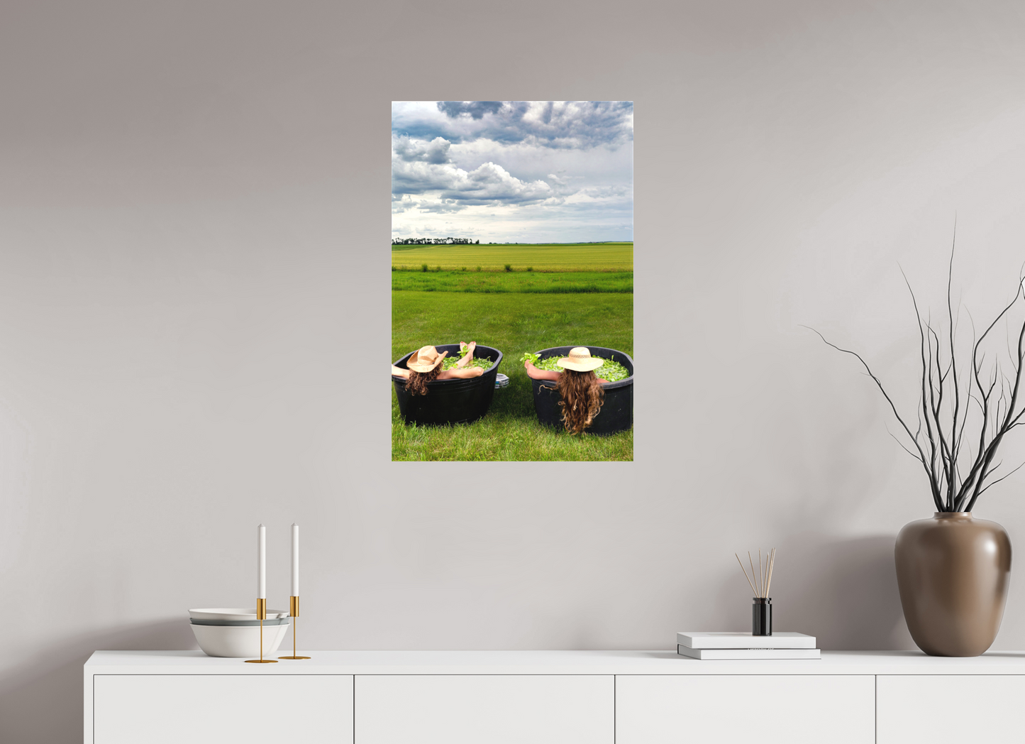 20 x 30″, Fine Textile Canvas Basil Bath