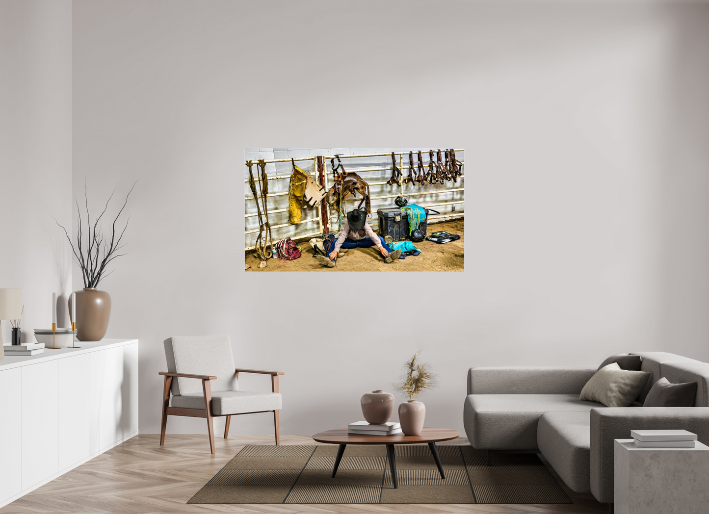 64 x 36″, Photo Print Under Acrylic Glass Bull Rider Metal Acrylic Glass