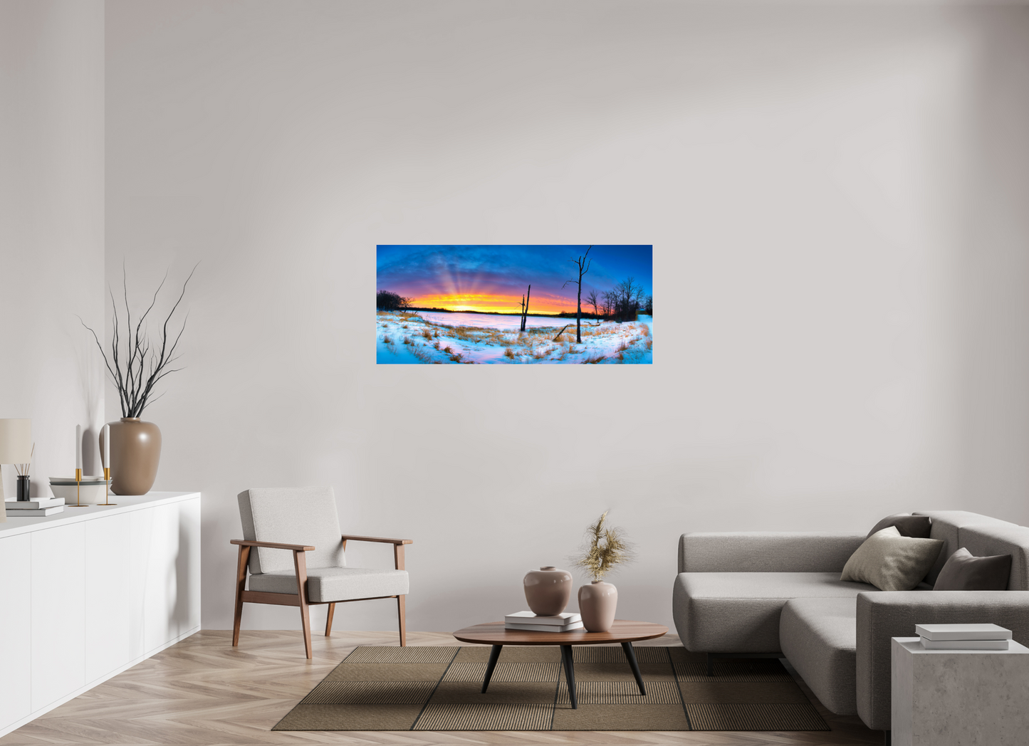 55.6 x 24″, Photo Print Under Acrylic Glass Winter Walk Acrylic Glass