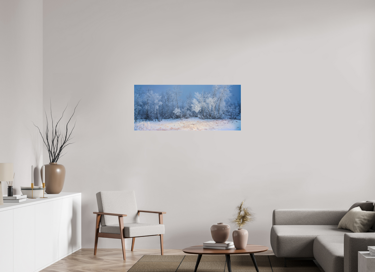 46.7 x 20″, Photo Print Under Acrylic Glass Frost of Winter - Metal Acrylic Glass
