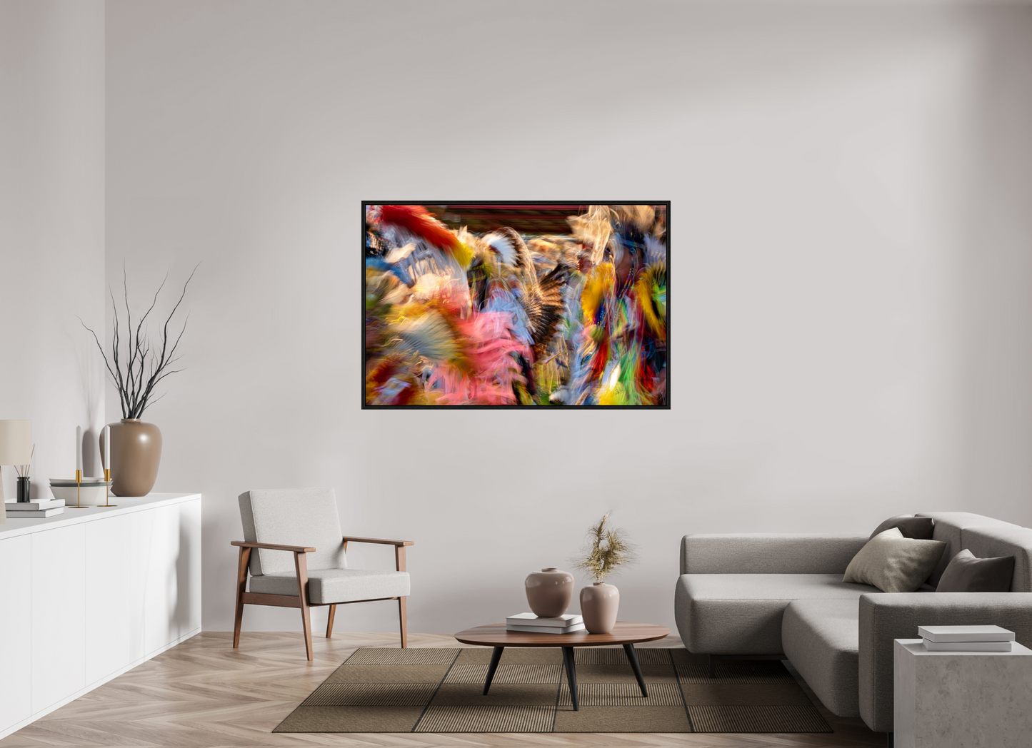 60 x 40″, Floater Frame Native Colors