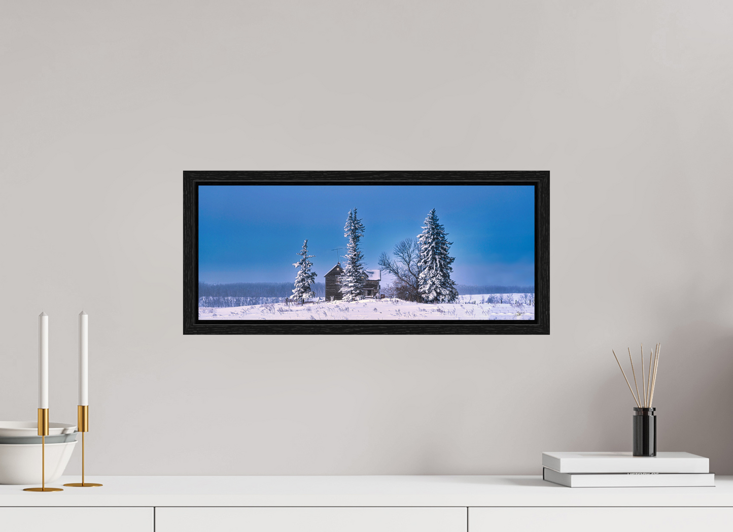 20 x 8″, Floater Frame Abandoned Dreams in Winter