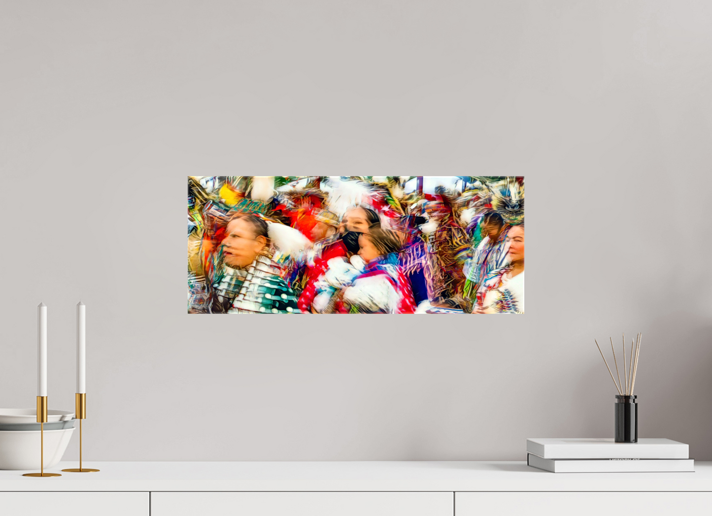 20 x 8″, Stretched Canvas Grand Entry