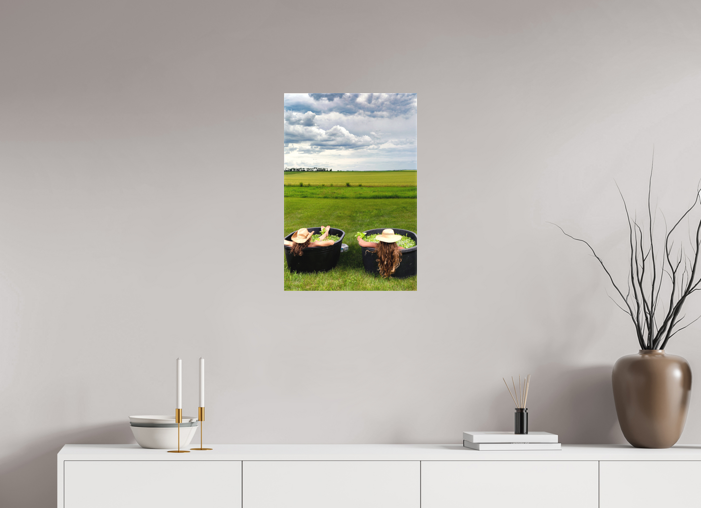 16 x 24″, Fine Textile Canvas Basil Bath