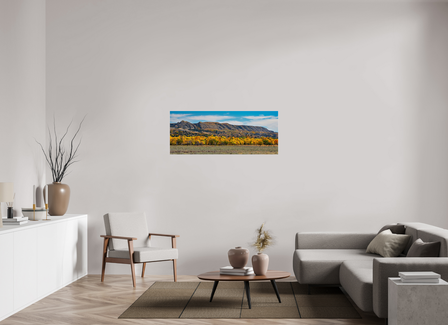 50 x 20″, Photo Print Under Acrylic Glass Badlands in Fall - Metal Acrylic Glass