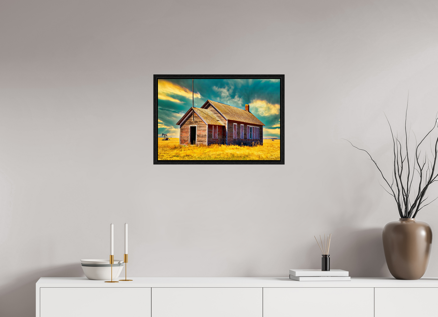 24 x 16″, Floater Frame Little Red School House