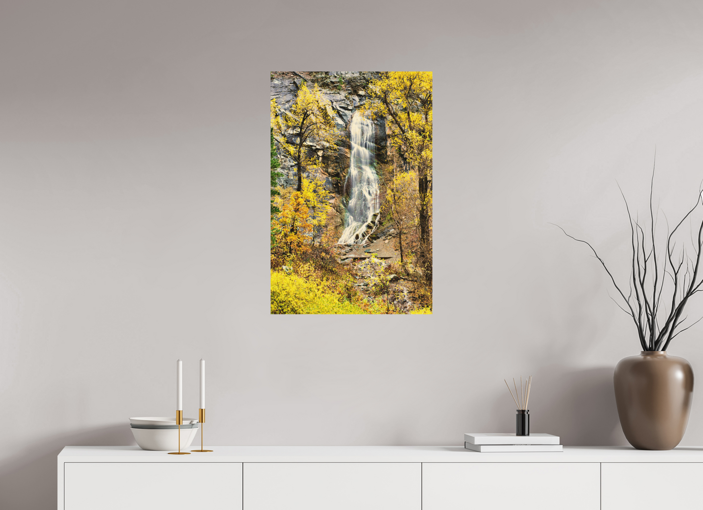 20 x 30″, Wood Print Bridal Veil Falls Spearfish Canyon
