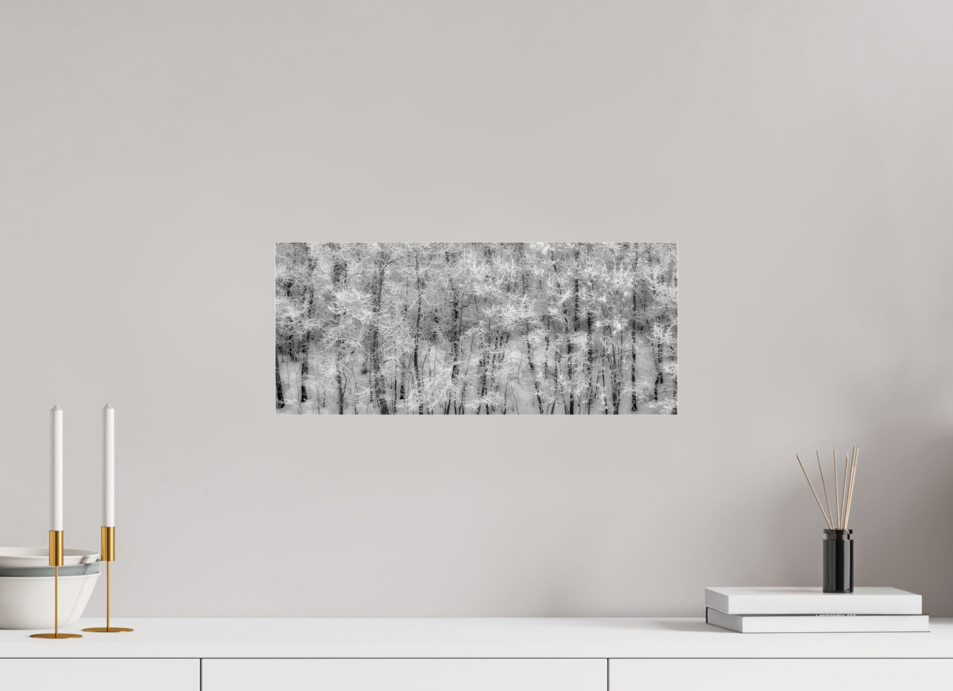 18.7 x 8″, Photo Print Under Acrylic Glass Shades of Winter Metal Acrylic Glass