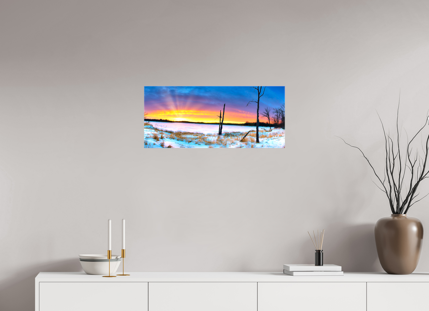 27.8 x 12″, Stretched Canvas Winters Walk