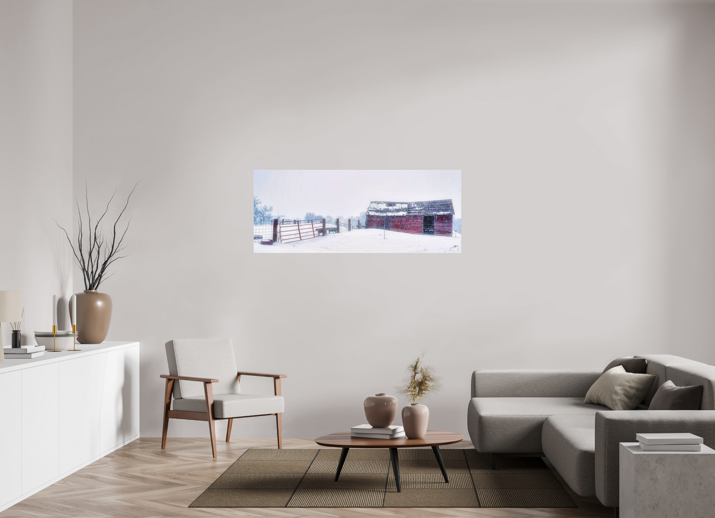 60 x 24″, Photo Print Under Acrylic Glass Red on White Metal Acrylic Glass