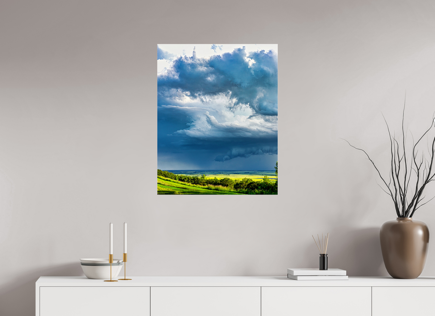 24 x 30″, Photo Print Under Acrylic Glass Prairie Rains Metal Acrylic Glass