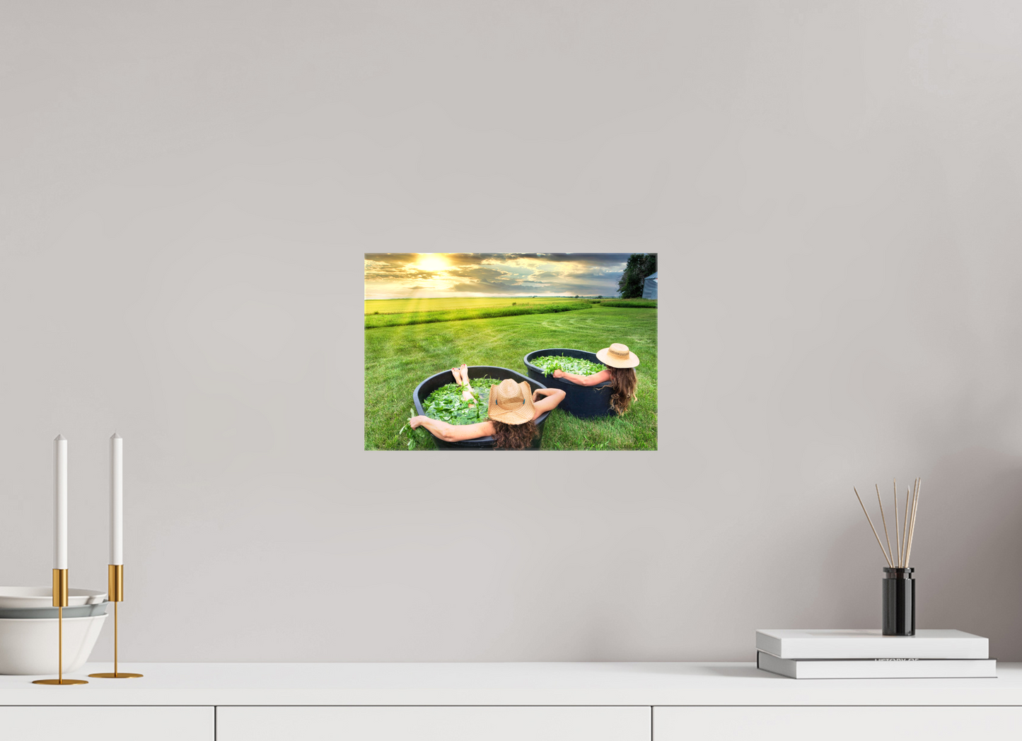 12 x 8″, Stretched Canvas Basil Bath 2