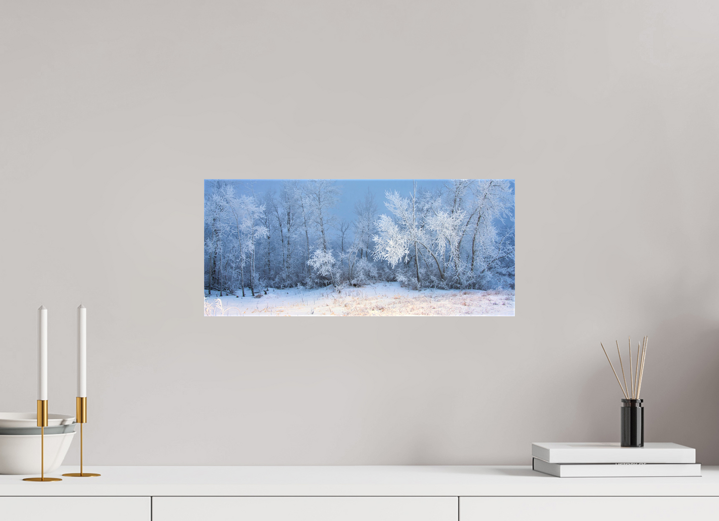 18.7 x 8″, Fine Textile Canvas Frost of Winter