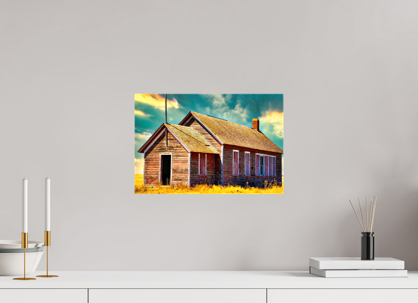 15 x 10″, Stretched Canvas Little Red School House