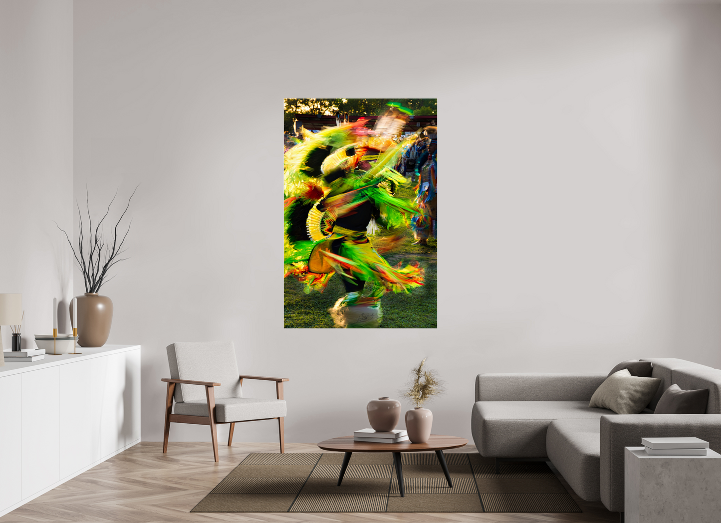 44 x 66″, Photo Print Under Acrylic Glass Powwow dance in motion 1 Metal Acrylic Glass