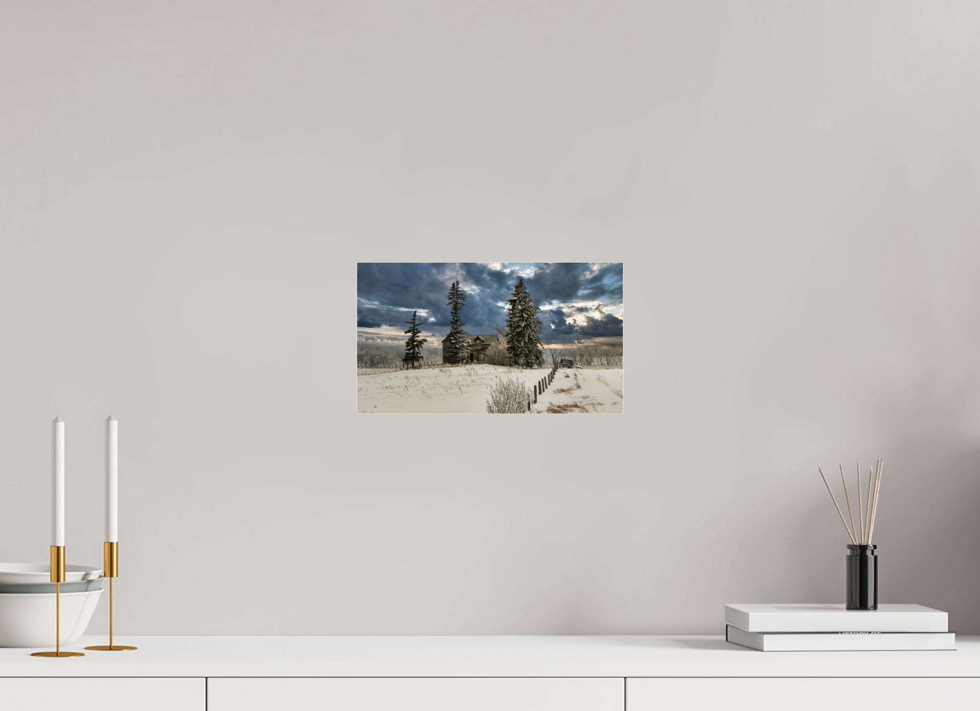 12 x 6.8″, Photo Print Under Acrylic Glass Storm Clouds of Winter Metal Acrylic Glass