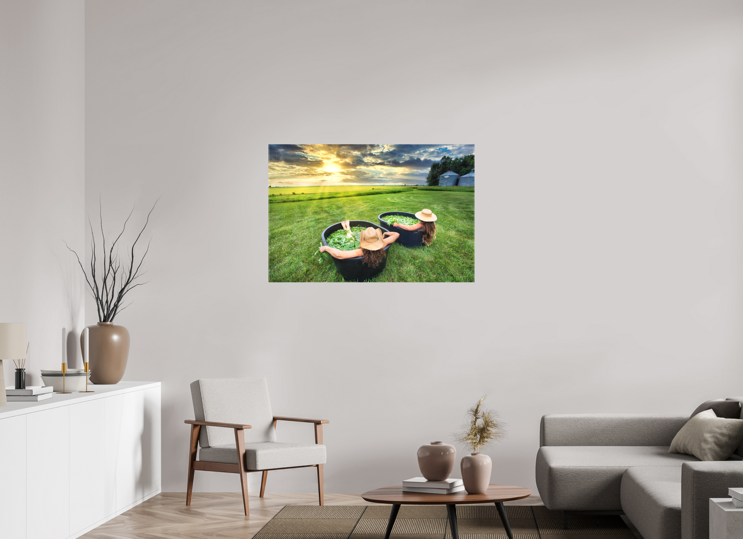 45 x 30″, Fine Textile Canvas Basil Bath 2