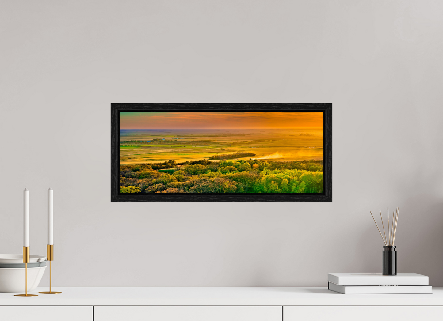 20 x 8″, Floater Frame Dakota Harvest