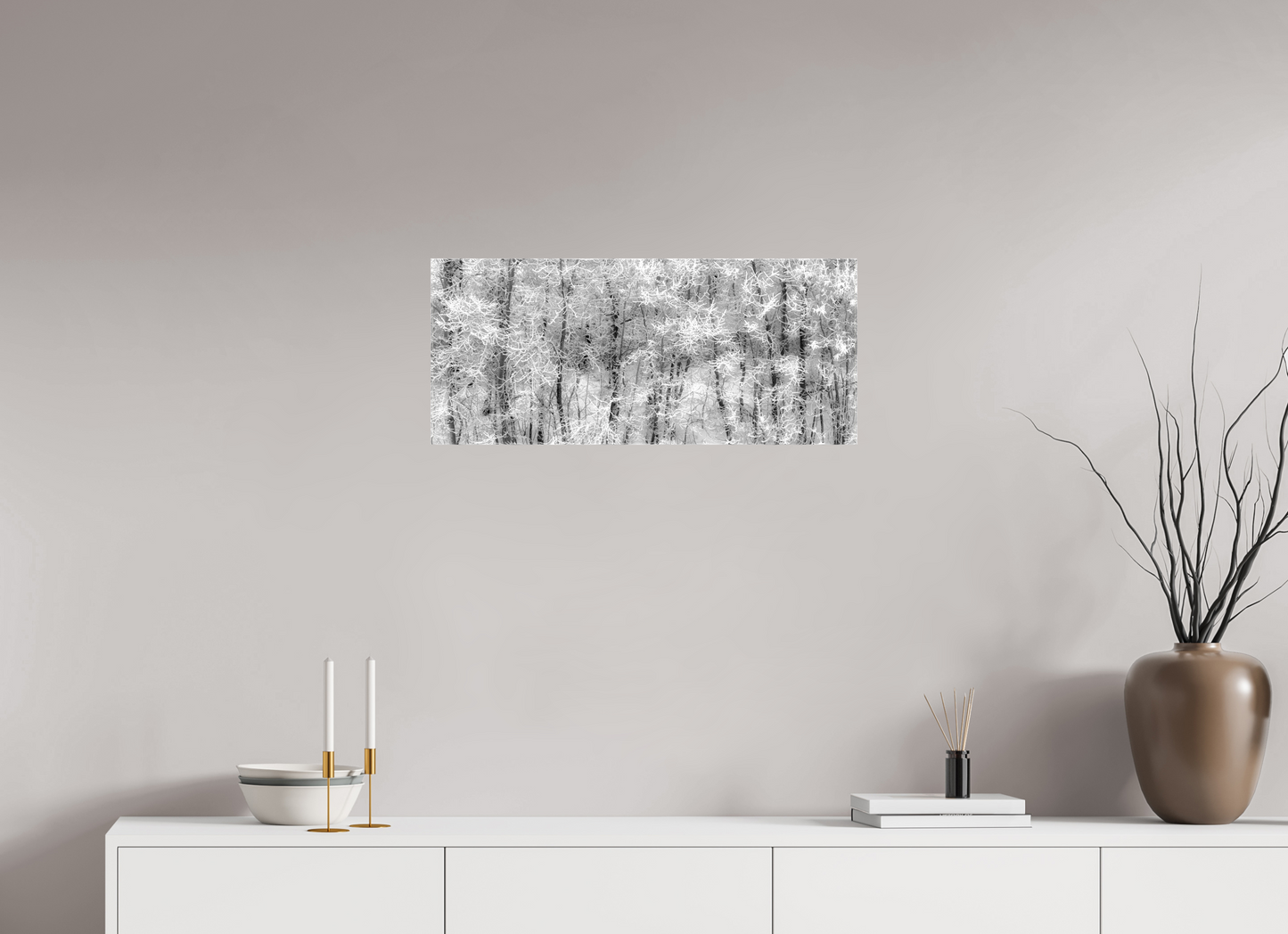 28 x 12″, Stretched Canvas Shades of Winter