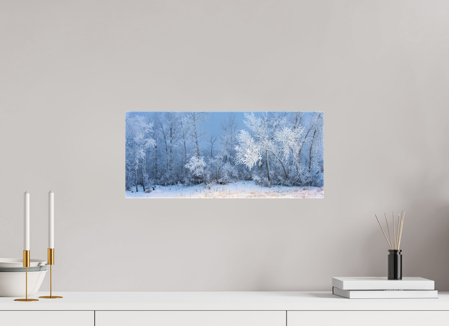 18.7 x 8″, Stretched Canvas Frost of Winter