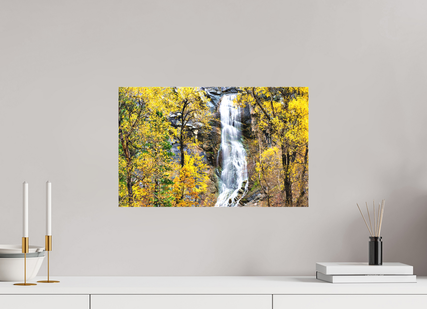 19.2 x 12″, Fine Textile Canvas Bridal Veil Falls Wide Spearfish Canyon