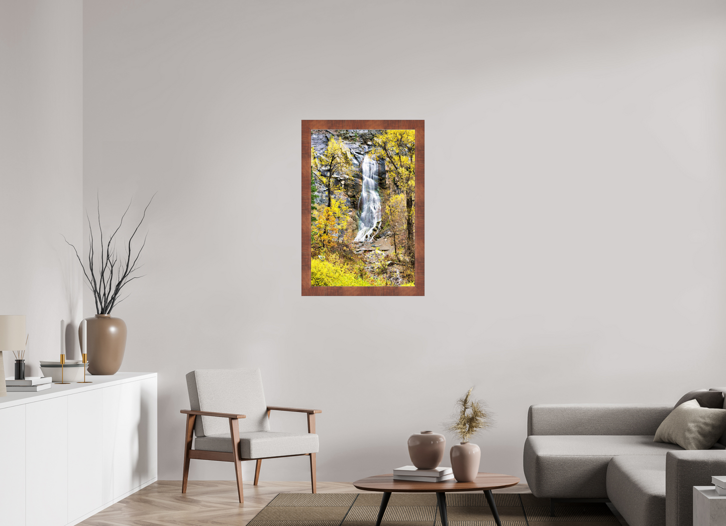 24 x 36″, Walnut Frame Bridal Veil Falls Spearfish Canyon