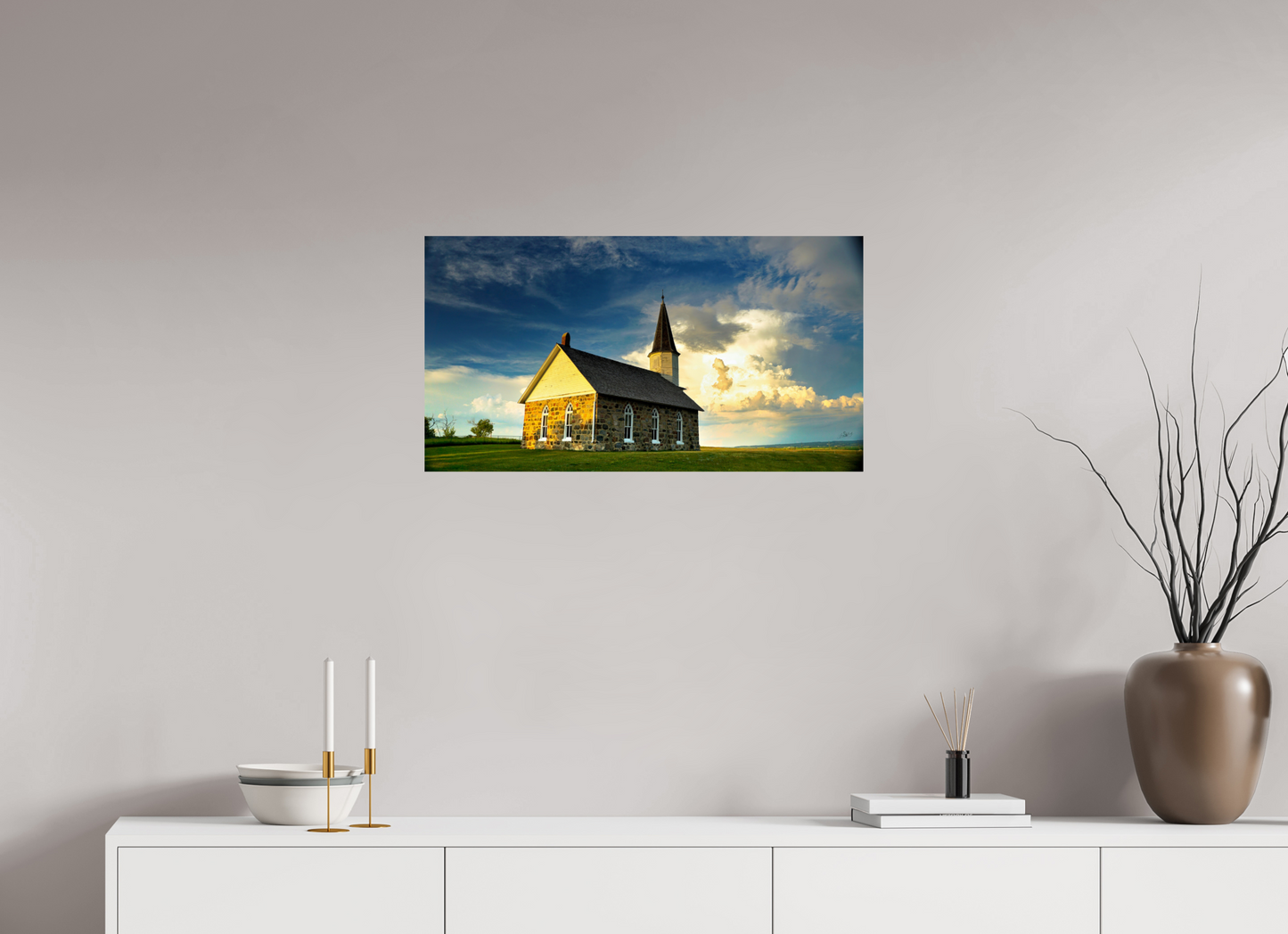 29.8 x 16″, Photo Print On Fuji Crystal DP II Old Stone Church