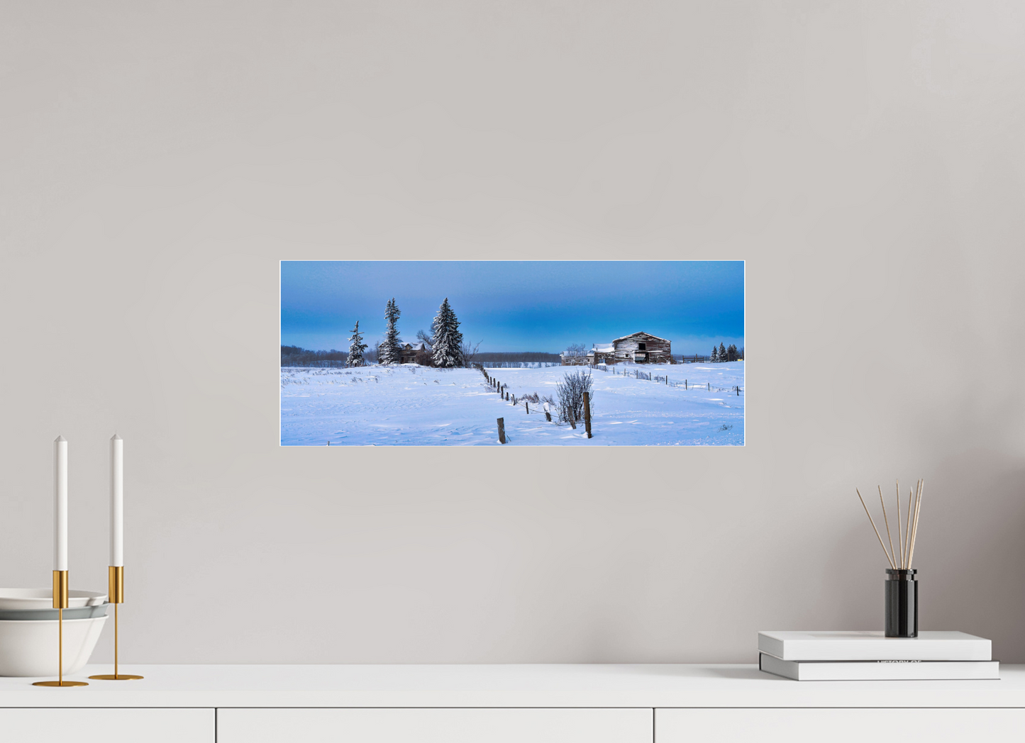 20 x 8″, Acrylic Glass. .16 thick Forgotten Farmstead