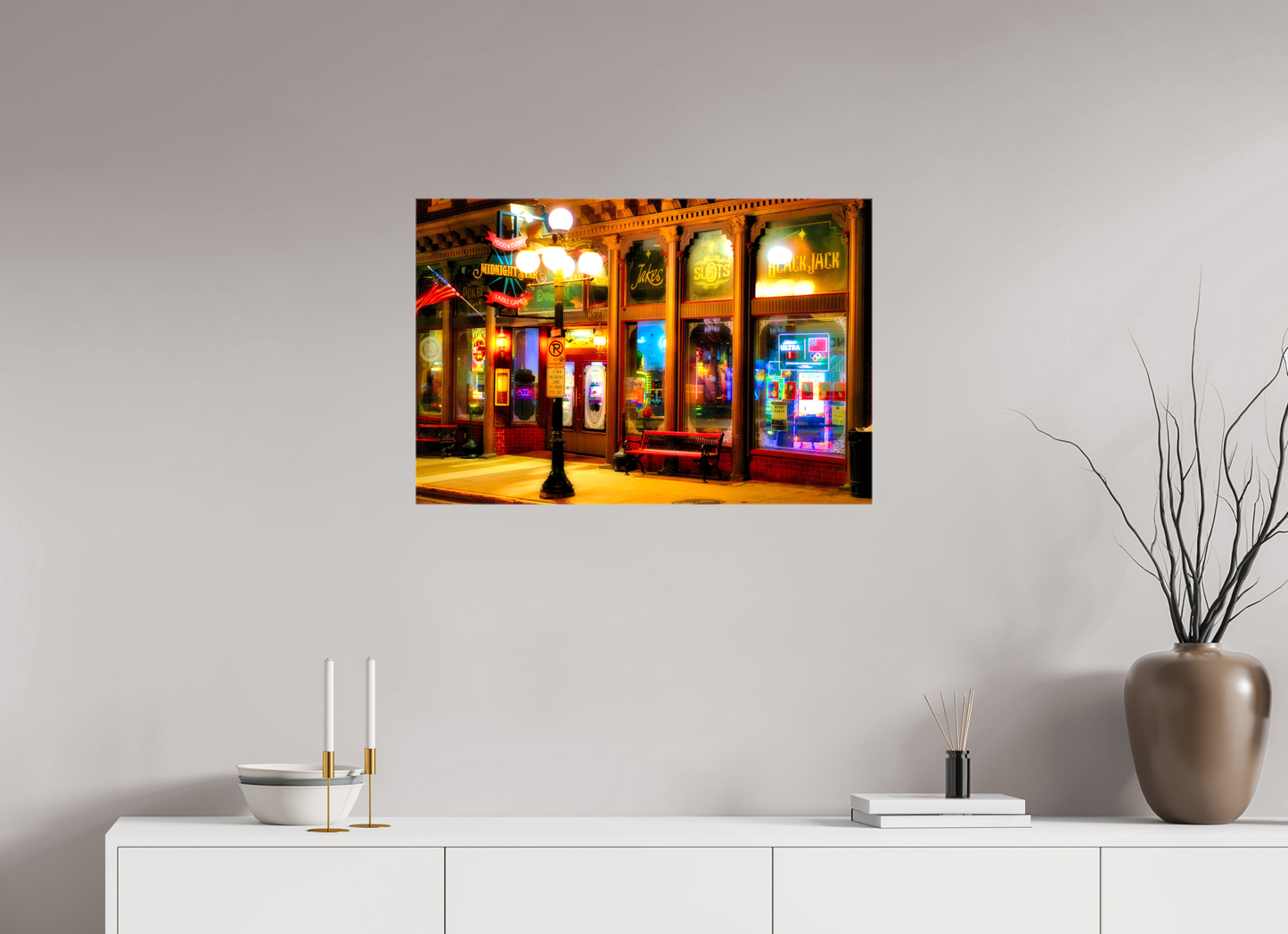 30 x 20″, Stretched Canvas Deadwood at Night 2