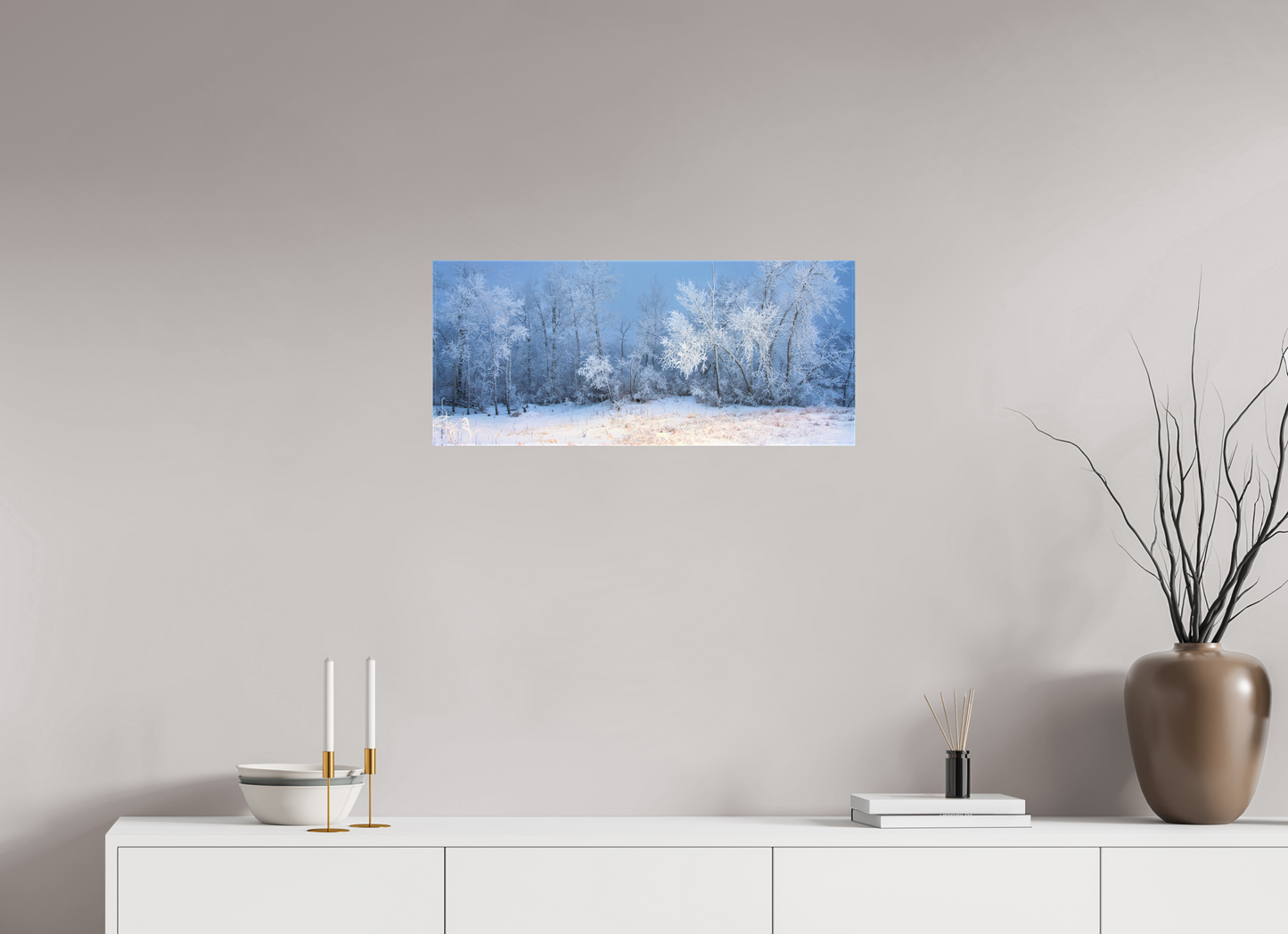 28 x 12″, Fine Textile Canvas Frost of Winter