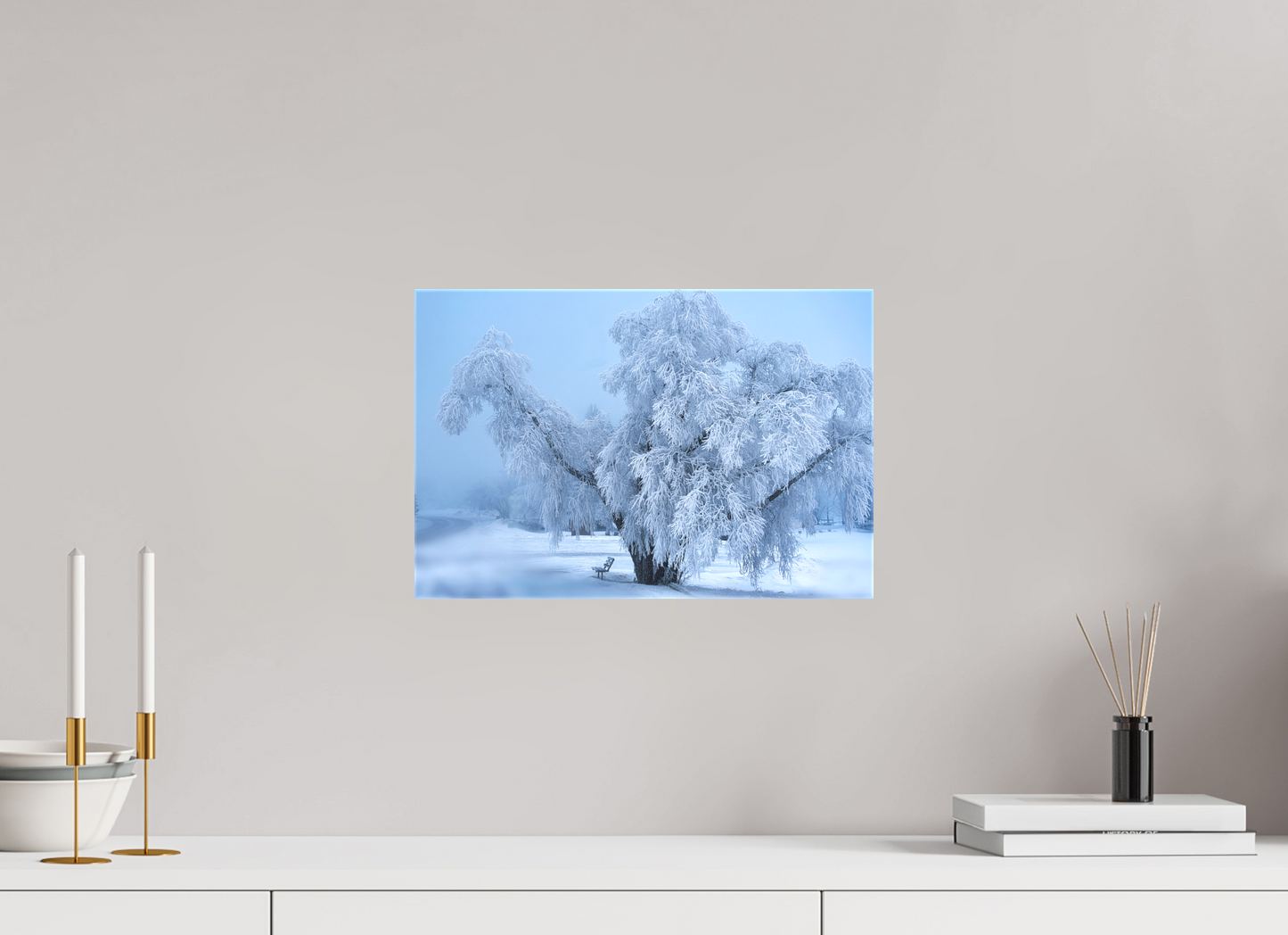 15 x 10″, Stretched Canvas An Oak in Frost