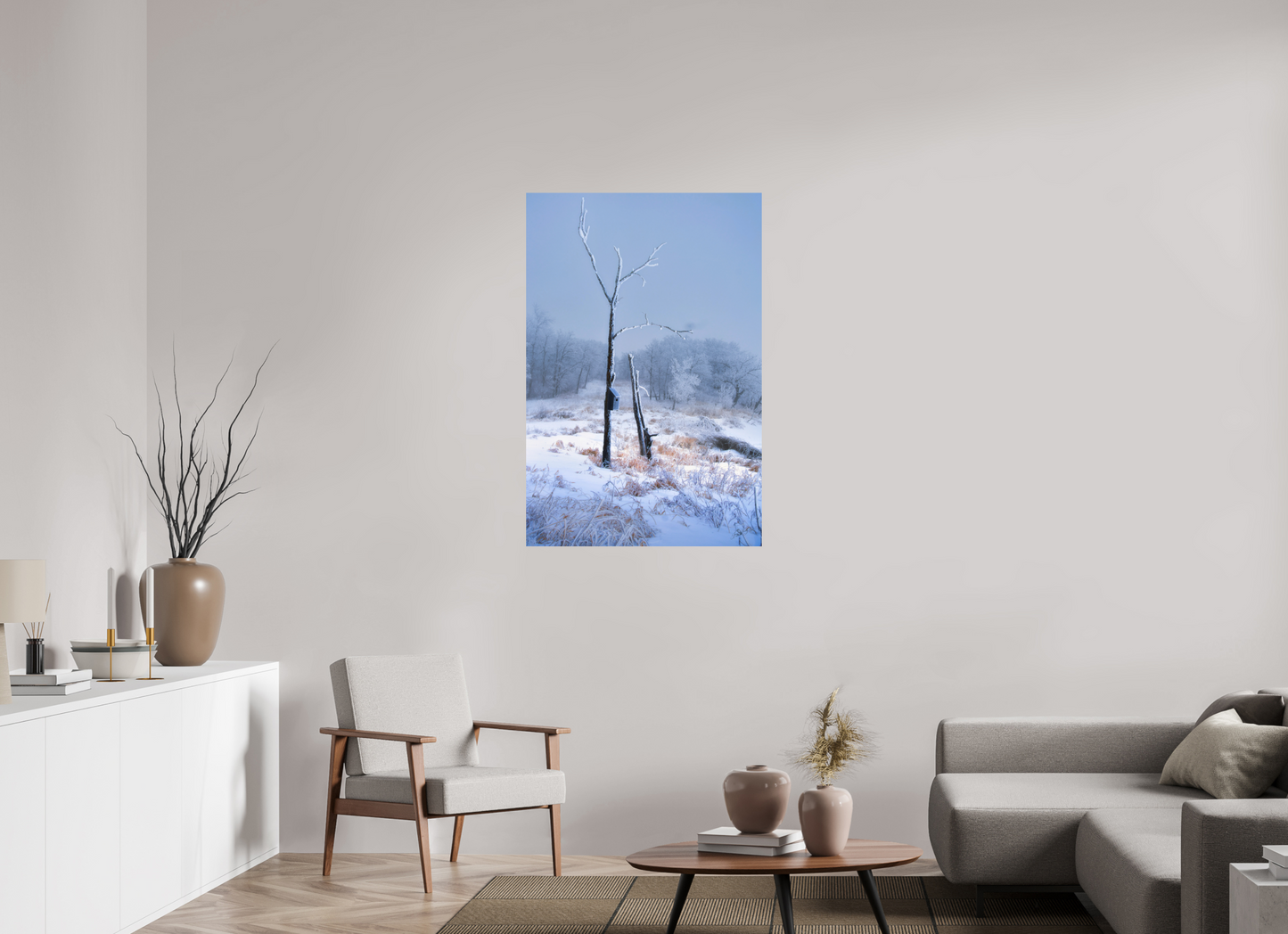 30 x 45″, Metal Prints Birds Nest in Winter 2