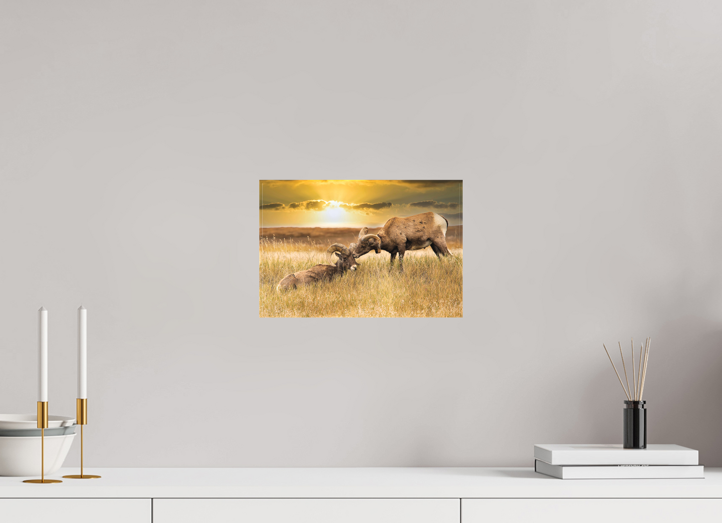 12 x 8″, Fine Textile Canvas Badlands Sheep Kiss