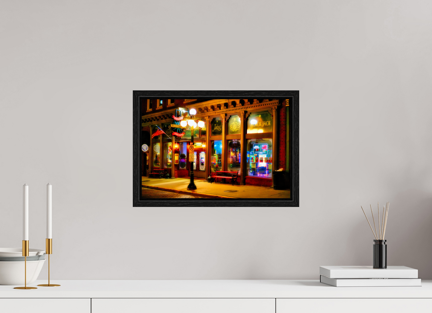 15 x 10″, Floater Frame Deadwood at Night 2